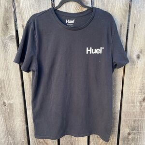 Men's Huel T-Shirt Black Logo Solid XL Crew Gym Supplements Active Protein Light